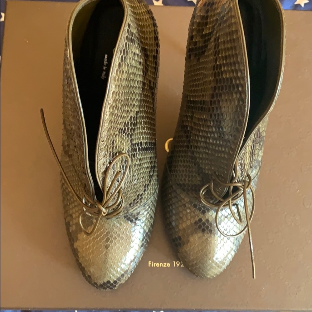 Gucci Python Booties 37 Worn Once - image 5